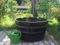 Preview: Whiskyfass-Hälfte 220L | Massiver Eichen-Bottich Ø 95cm | Rustikale Regentonne & Miniteich